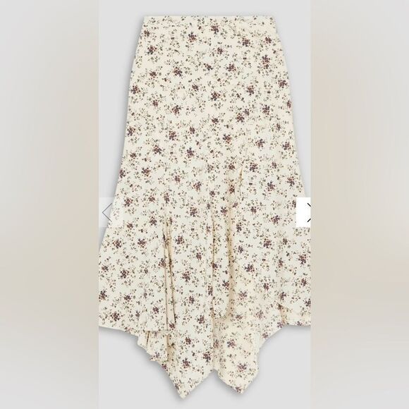NWT VERONICA BEARD Mac floral-print silk-blend skirt size 8 $598 - Picture 4 of 9